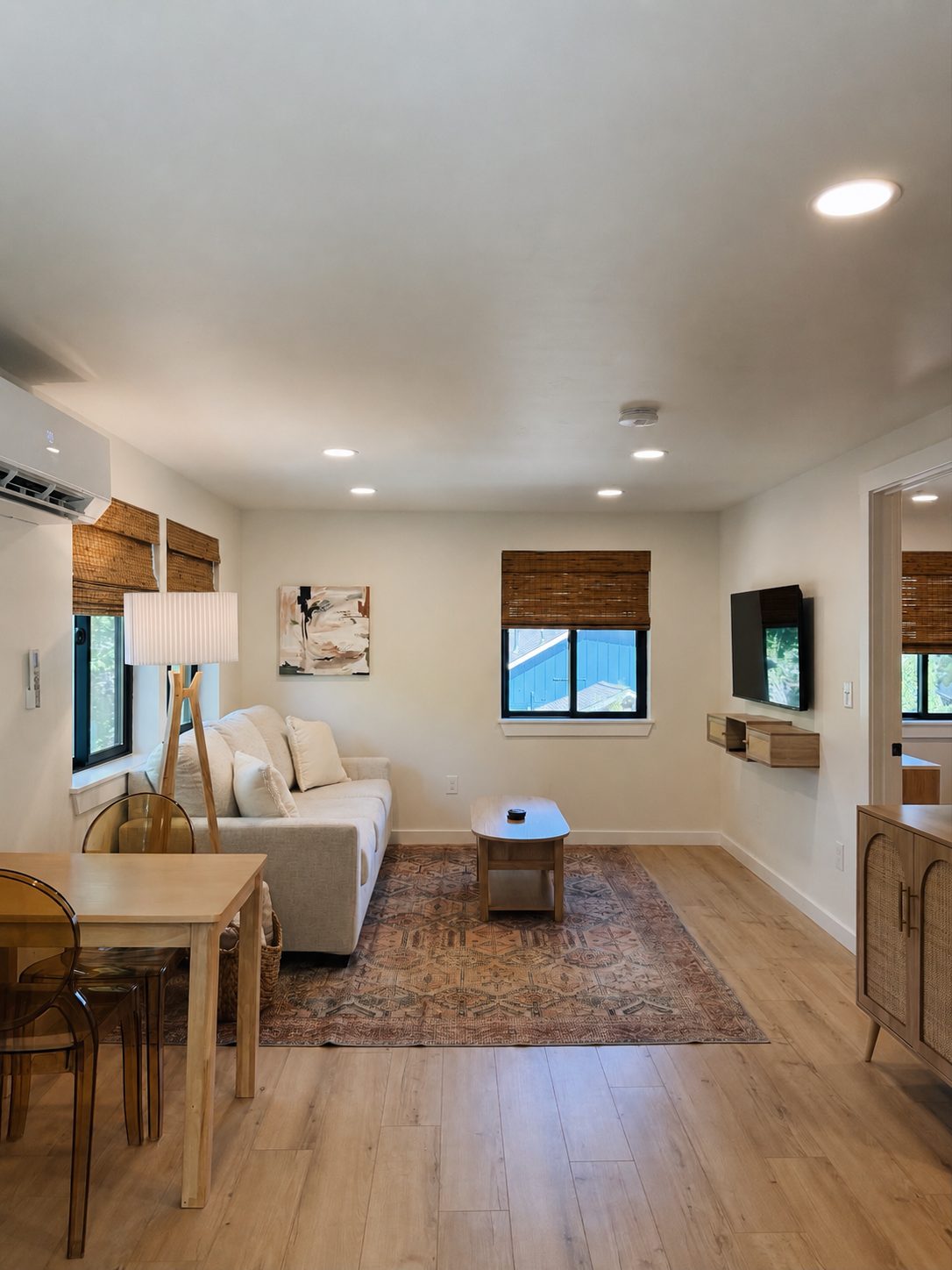 ADU interior with finished kitchen and living area by Far West Construction in Fort Collins, CO